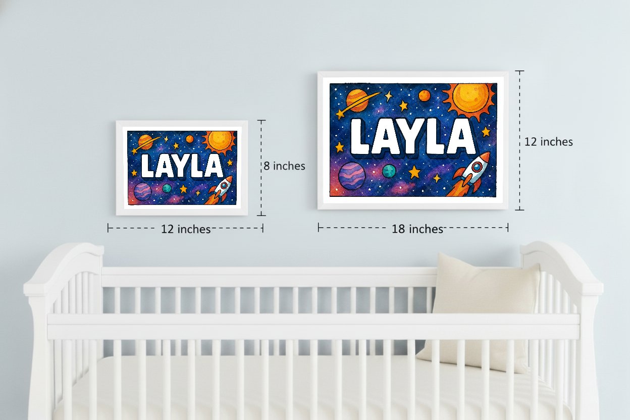 Personalized space name art for Layla