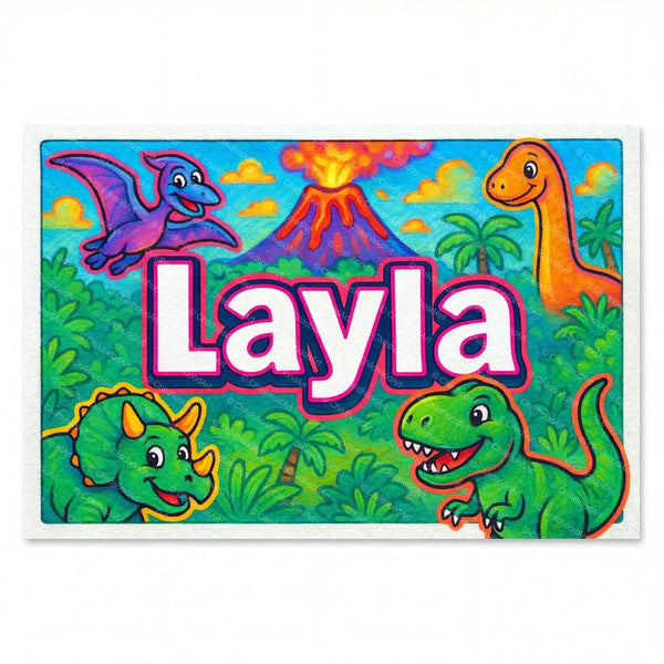 Layla Personalized Dinosaur Art