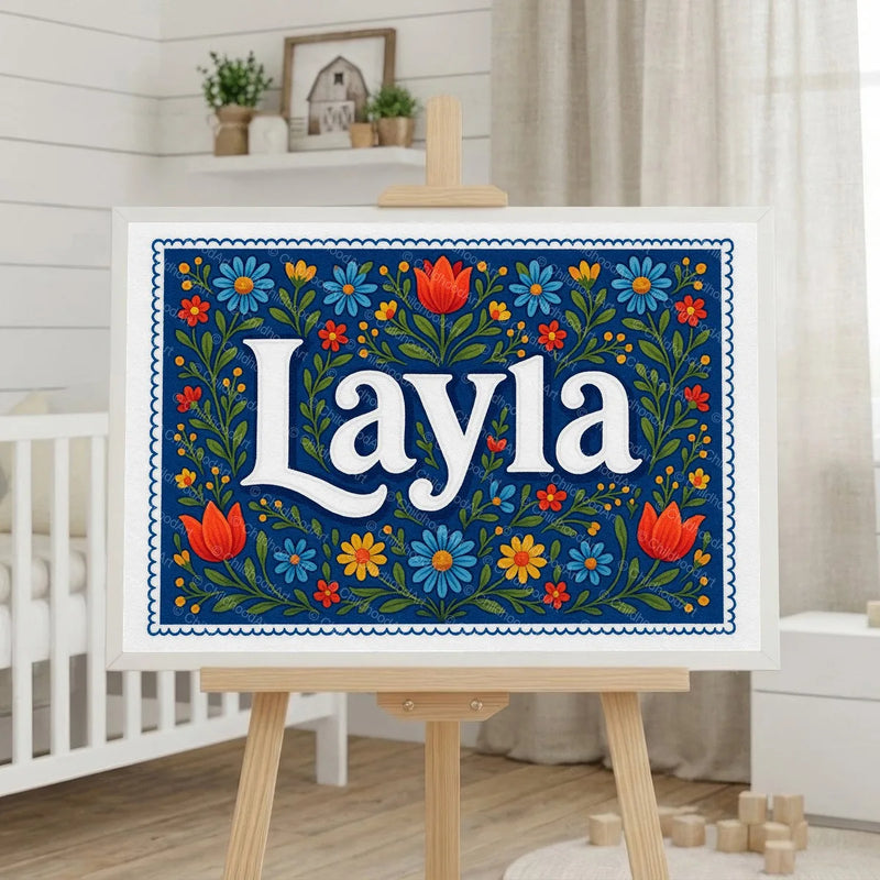 Calm personalized name art for Layla