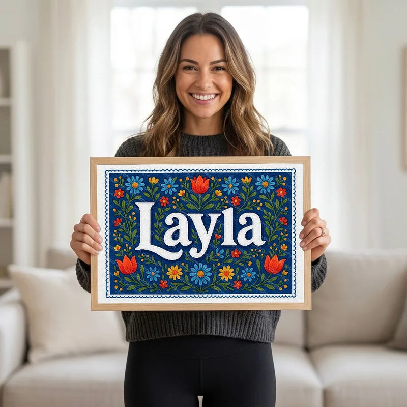 Calm personalized name art for Layla