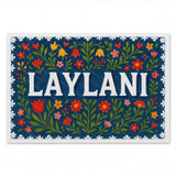Laylani Name Art - Floral Farmhouse personalized wall print for kids