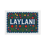 Laylani Name Art - Floral Farmhouse personalized wall print for kids