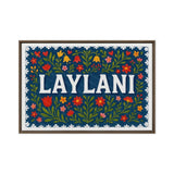 Laylani Name Art - Floral Farmhouse personalized wall print for kids