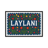 Laylani Name Art - Floral Farmhouse personalized wall print for kids
