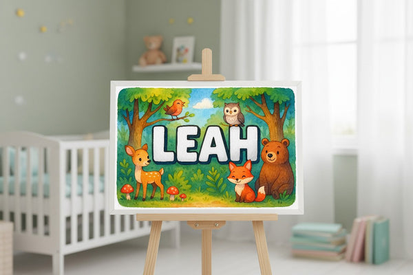 Leah’s Personalized Forest Friends Art