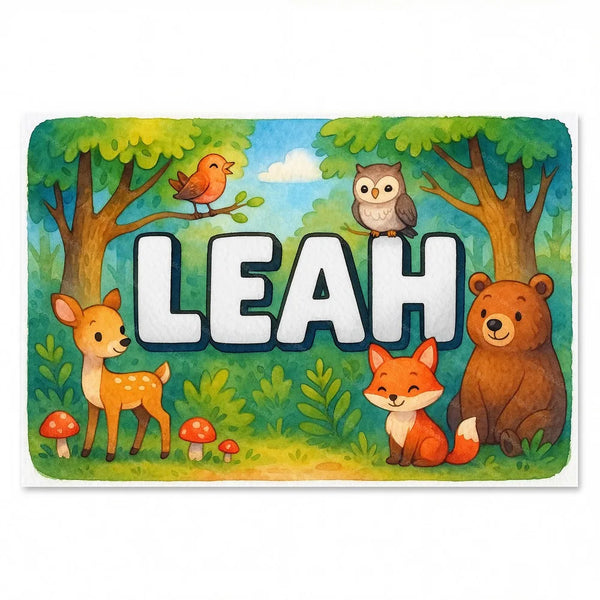Leah Personalized Forest Friends Art