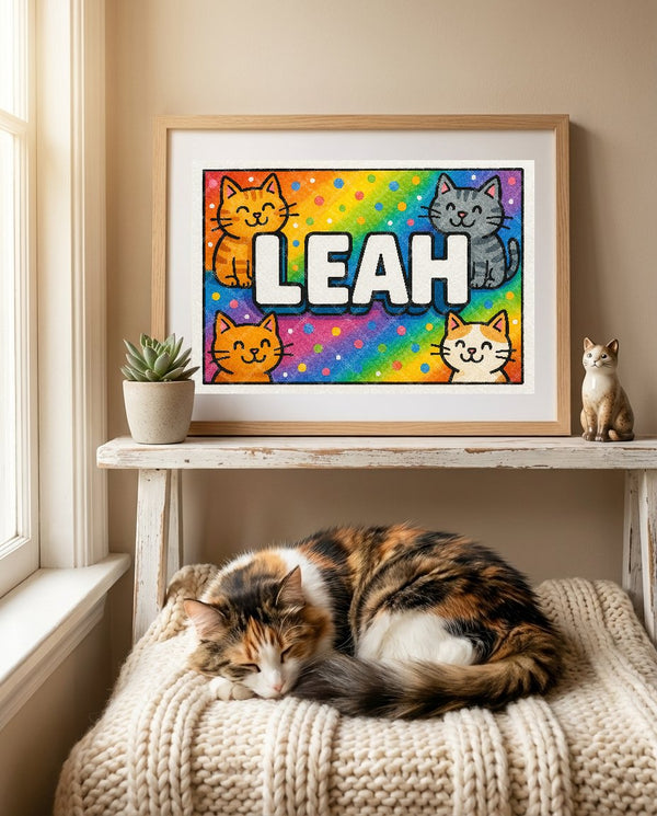 Leah Colorful Cats Art