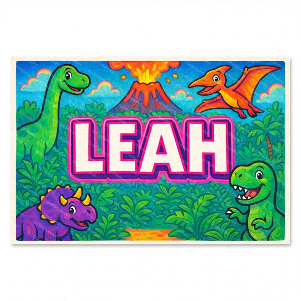 Leah Personalized Dinosaur Art