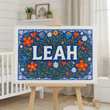 Calm personalized name art for Leah