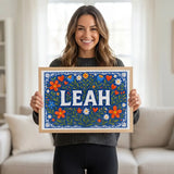 Calm personalized name art for Leah