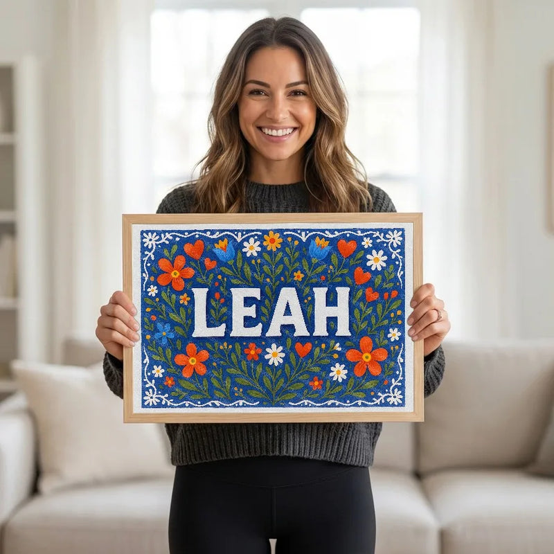 Calm personalized name art for Leah