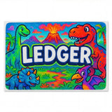 Ledger Name Art - Dinosaur Adventure personalized wall print for kids
