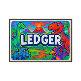 Ledger Name Art - Dinosaur Adventure personalized wall print for kids