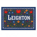 Leighton Name Art - Floral Farmhouse personalized wall print for kids