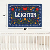 Leighton Name Art - Floral Farmhouse personalized wall print for kids