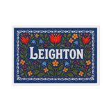 Leighton Name Art - Floral Farmhouse personalized wall print for kids