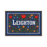 Leighton Name Art - Floral Farmhouse personalized wall print for kids