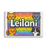 Leilani Name Art - Colorful Cats personalized wall print for kids