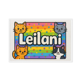 Leilani Name Art - Colorful Cats personalized wall print for kids