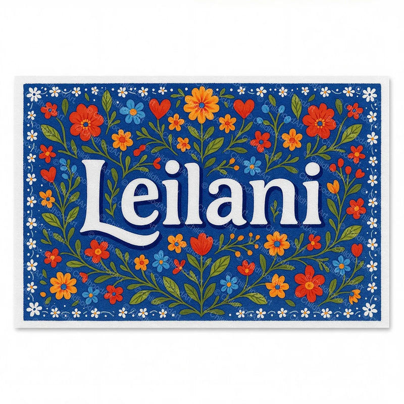Calm personalized name art for Leilani