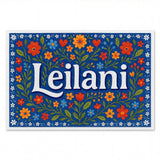 Leilani Name Art - Floral Farmhouse personalized wall print for kids