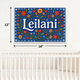 Leilani Name Art - Floral Farmhouse personalized wall print for kids
