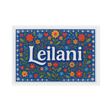 Leilani Name Art - Floral Farmhouse personalized wall print for kids