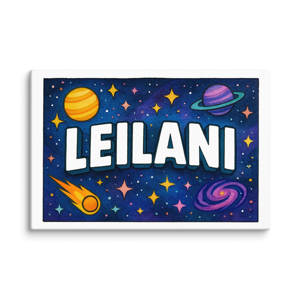 Leilani Name Art - Space Explorers Personalized Wall Art