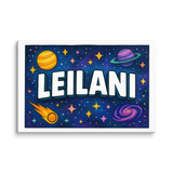 Leilani Name Art - Space Explorers personalized wall print for kids
