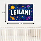 Leilani Name Art - Space Explorers personalized wall print for kids