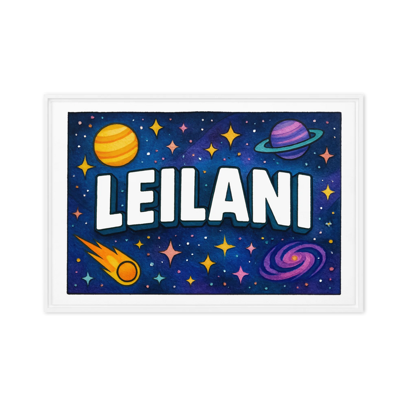 Leilani Name Art - Space Explorers personalized wall print for kids