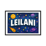 Leilani Name Art - Space Explorers personalized wall print for kids