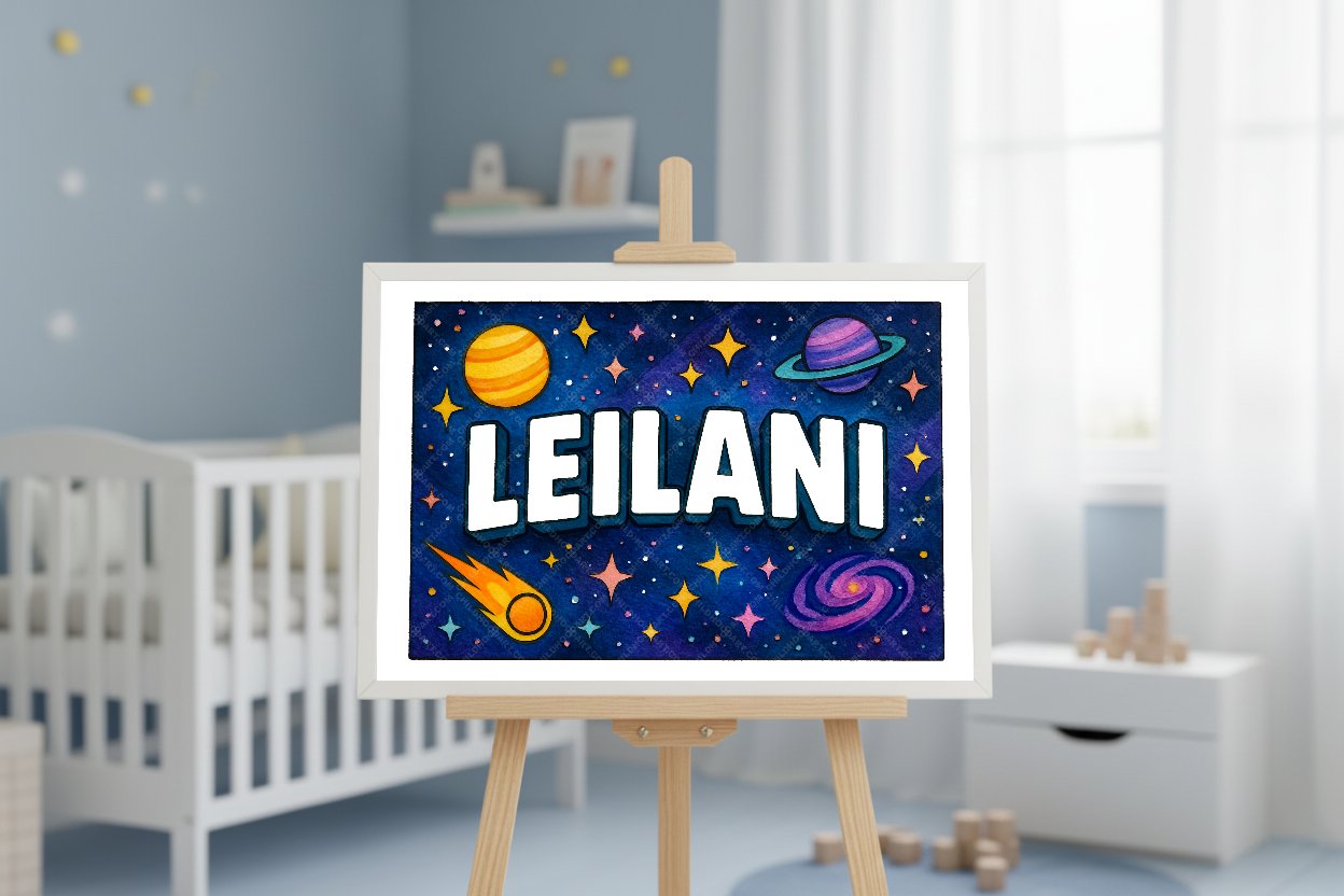 Personalized space name art for Leilani