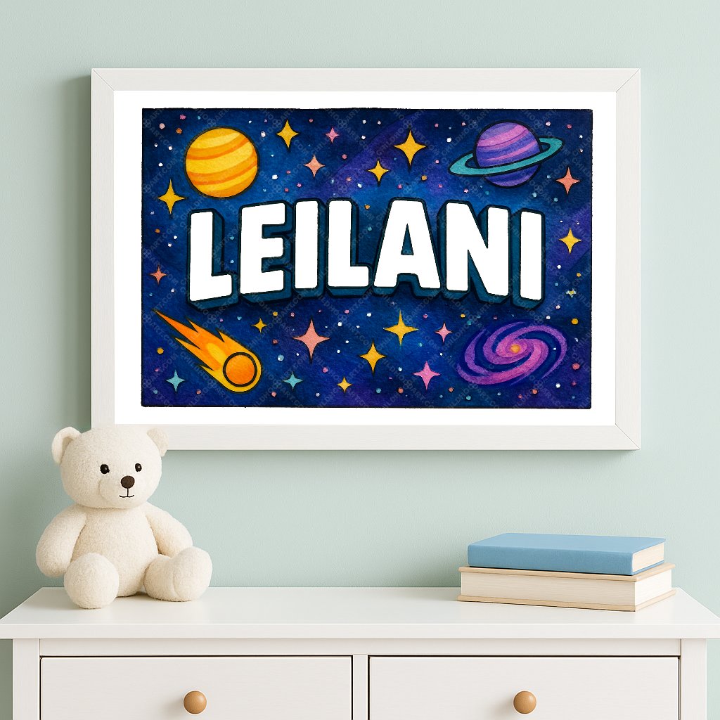 Personalized space name art for Leilani