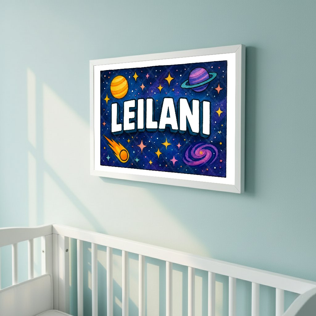 Personalized space name art for Leilani