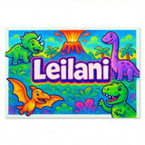 Leilani Name Art - Dinosaur Adventure personalized wall print for kids