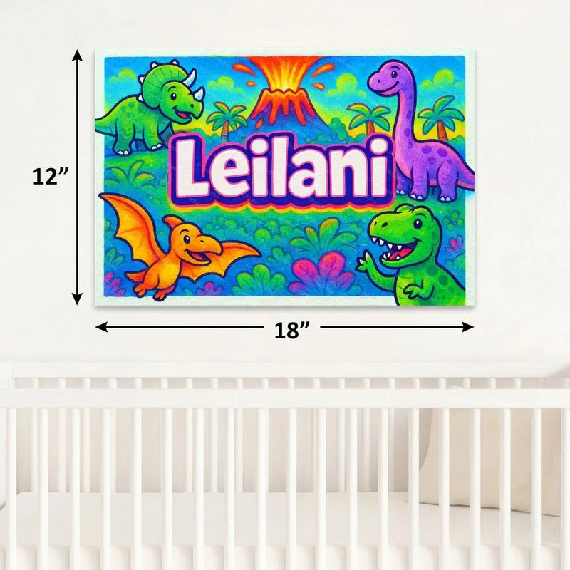 Leilani Name Art - Dinosaur Adventure personalized wall print for kids