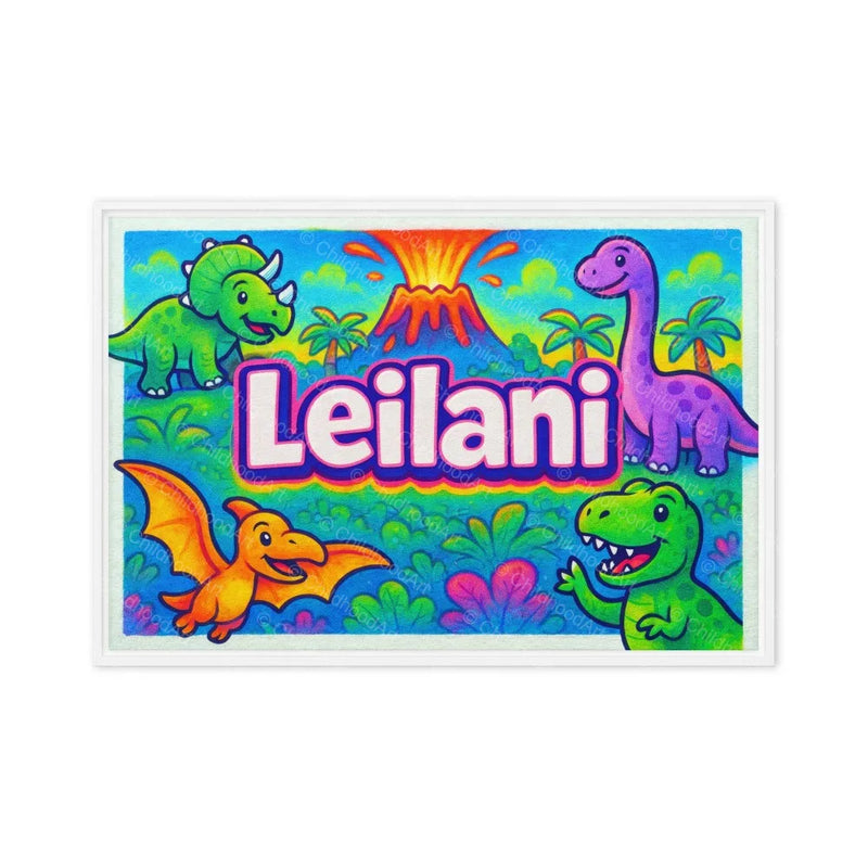 Leilani Name Art - Dinosaur Adventure personalized wall print for kids