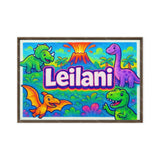 Leilani Name Art - Dinosaur Adventure personalized wall print for kids