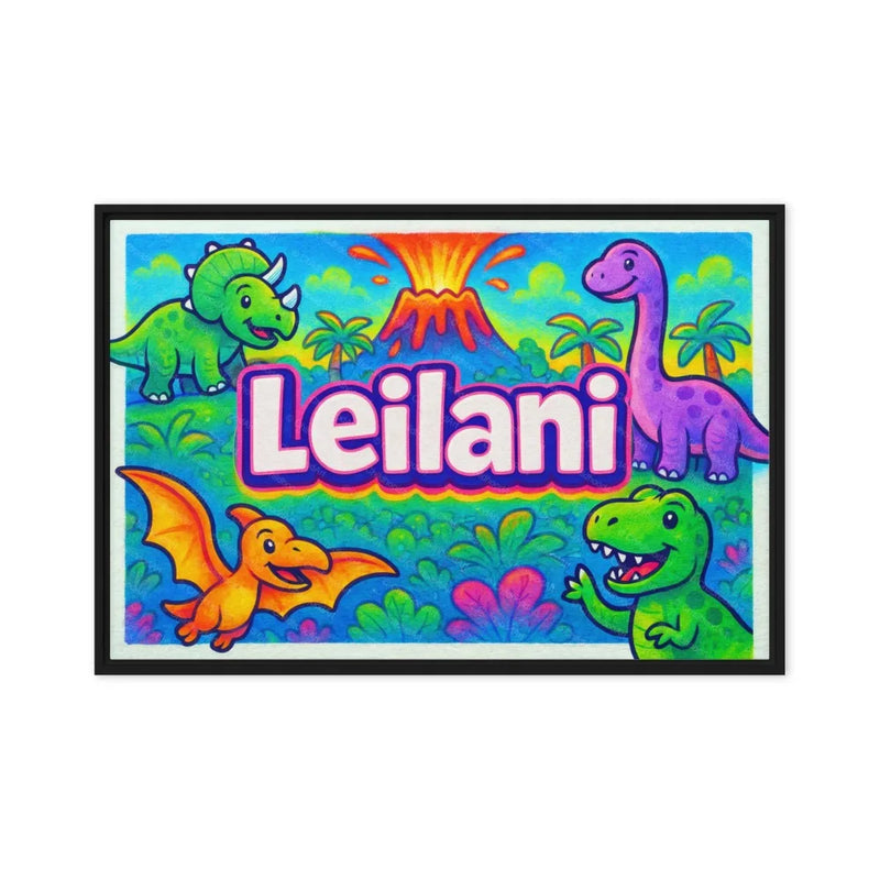 Leilani Name Art - Dinosaur Adventure personalized wall print for kids