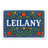 Leilany Name Art - Floral Farmhouse personalized wall print for kids