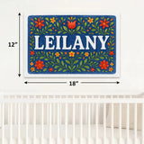 Leilany Name Art - Floral Farmhouse personalized wall print for kids