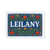 Leilany Name Art - Floral Farmhouse personalized wall print for kids