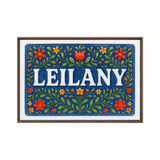 Leilany Name Art - Floral Farmhouse personalized wall print for kids
