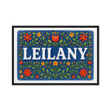 Leilany Name Art - Floral Farmhouse personalized wall print for kids