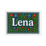 Lena Name Art - Floral Farmhouse personalized wall print for kids