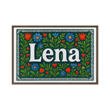 Lena Name Art - Floral Farmhouse personalized wall print for kids