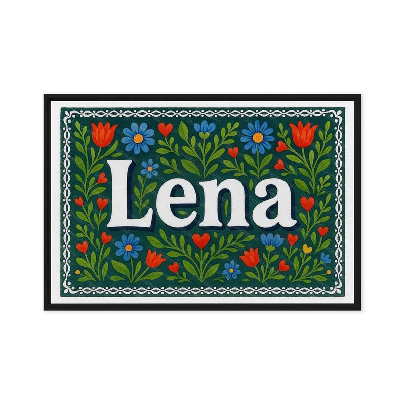 Lena Name Art - Floral Farmhouse personalized wall print for kids