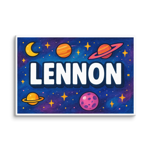 Lennon Name Art - Space Explorers Personalized Wall Art