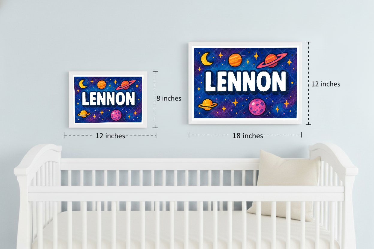 Personalized space name art for Lennon